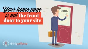 Title image- your home page is not the front door to your site
